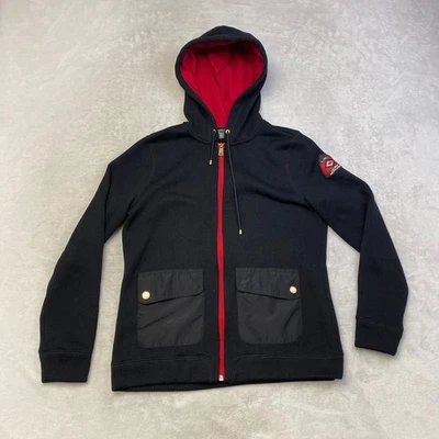 Lauren Active Ralph Lauren Black Hoodie Full Zip Pockets Red Trim Women M - Image 1 of 4