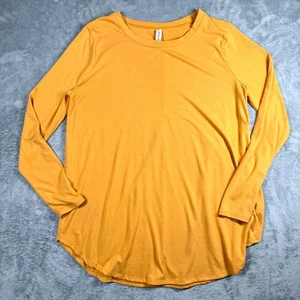Top Zenana Premium Mujer XL Manga Larga Amarillo Mostaza Informal Básico Elastizado - Imagen 1 de 8
