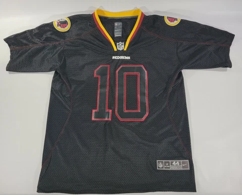 Robert Griffin III #10 NFL Redskins Nike Black Replica Rush Jersey Sz 44 Rare! Cover