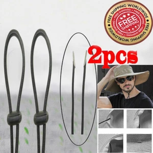 2x sombrero correa para la barbilla cordón / sombrero de vaquero para hombre correa para la barbilla y toggle, resistente al viento - Imagen 1 de 8