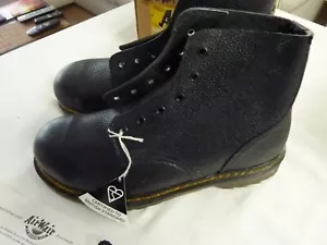 Vintage DR MARTEN Air Wair Safety Steel Toe Leather Boots England 80's 90's UK 7 - Picture 1 of 9