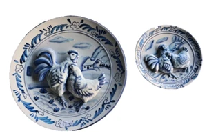 Bella Casa von Ganz Hühnerteller 8" & 5" Wandhängend blau weiß Keramik - Bild 1 von 8