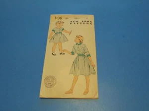 VTG 1940s New York Sewing Pattern 1108 Girls Dress Size 8 - Picture 1 of 3