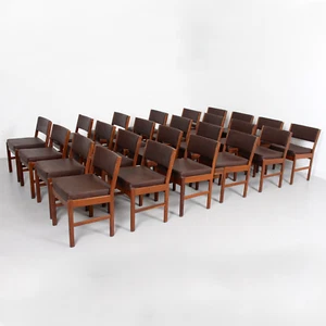 24 Vintage Esszimmerstühle Mid Century Teak braun Leder - Bild 1 von 9