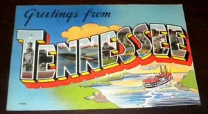 TARJETA POSTAL VINTAGE DE SALUDO DE TENNESSEE - Imagen 1 de 2