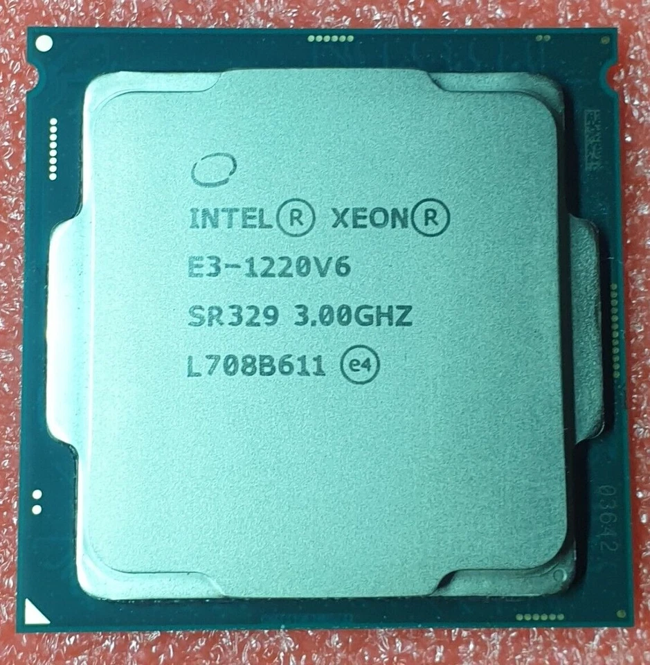 INTEL XEON E3-1220 V6 PROCESSOR 4 CORE 3.00GHZ 8MB L3 CACHE 72W SR329 Server CPU - Image 1 of 1