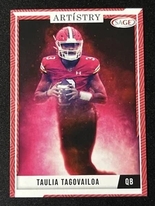 2024 Sage Artistry Red Taulia Tagovailoa Maryland Terrapins #39 - Picture 1 of 2