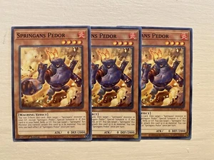 3x Yugioh Springans Pedor BLVO-EN007 Common NM  - Picture 1 of 1