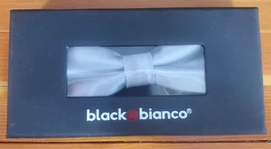 Black N Bianco Boys' Slim Modern Silver Bow Tie - Picture 1 of 4