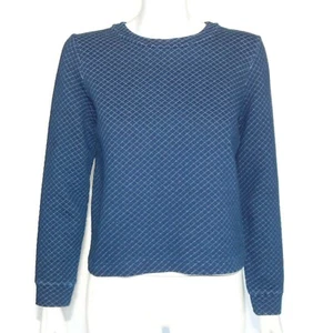 J. CREW Cute Blue Quilted Boxy Wide Loose Fit Cotton Top size XS - 571 - Picture 1 of 5