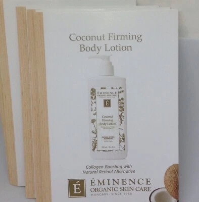 12 PIECES OF EMINENCE COCONUT FIRMING BODY LOTION PACKS ORGANC SKINCARE 3ml - Image 1 of 4