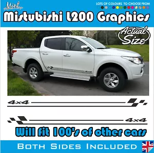Mitsubishi L200 4x4 Off Road Truck Barbar Streifen Aufkleber Sticker Grafik 09 - Bild 1 von 4