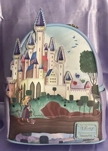 Disney Princess Castle Loungefly Sleeping Beauty Aurora Mini Backpack NEW - Picture 1 of 11