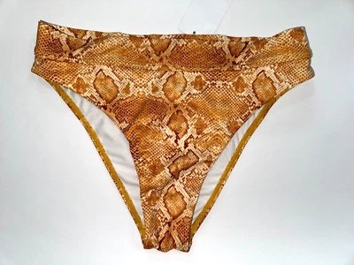 Parte inferior de bikini BILLABONG para mujer M naranja PIEL DE SERPIENTE surf natación playa nueva Foto 1 de 3