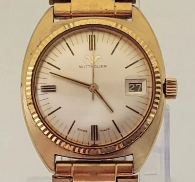 Reloj Hombre Wittnauer Vintage Años 70 Bisel Acanalado Cuerda Manual Foto 1 de 4