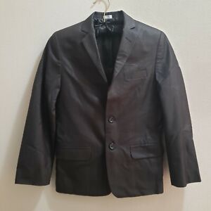 Calvin Klein Boys 12 Suit Sport Coat Jacket Blazer Black Shine Metallic Lined