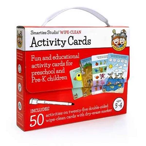 Smarties Studio Wipe-Clean Activity Cards for Ages 3-4 with Marker - New - Picture 1 of 4