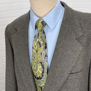 Robert Stock Classics Blazer Mens 46R Blue Green Check Wool Sportcoat Slovakia - Picture 1 of 20