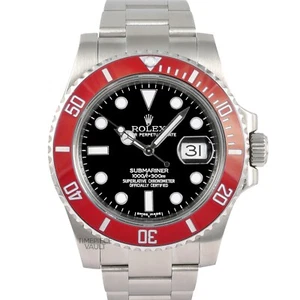 Rolex Submariner 116610LN Date Steel 40mm Custom Red Ceramic Bezel-Black Dial - Picture 1 of 10