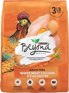 Purina Grain Free White Meat Chicken & Egg Recipe Adult Dry Cat Food, 3 LB - Picture 1 of 8
