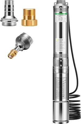 VIVOGROW VIVOSUN 0.5HP/1HP/2HP Deep Well Pump Submersible Pump Stainless Steel IP68