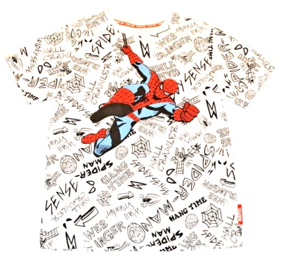 T-Shirt Short Sleeve Boy's 2X 18 Marvel Spider-Man Black & White Round Collar - Image 1 of 4