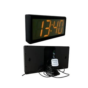 4 Inch 4-Digit GPS Synchronized Clock, Yellow LED, Automatic DST Reset - Picture 1 of 5