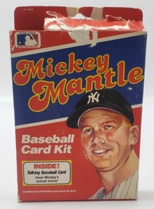 1989 MICKEY MANTLE TALKING BASEBALL CARD + 20 CARDS KIT NEW YORK YANKEES.