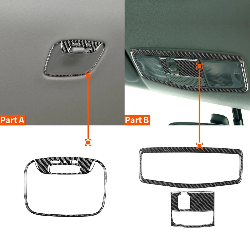 Cubierta de panel de luces de lectura de fibra de carbono para Mitsubishi Lance EVO X 08-15 Foto 1 de 4