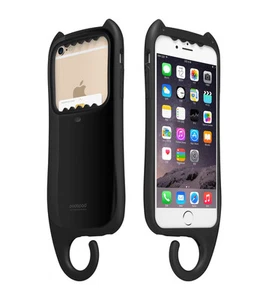 myCat iPhone 6/6s Plus 5.5” Protector Cover Case Card Pocket Hanger KOREA -Black - Picture 1 of 12