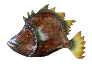 18” TROPICAL METAL FISH COLORFUL ART NAUTICAL PATIO HOME DECOR - Picture 1 of 1