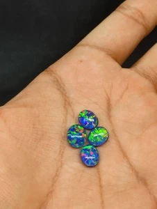 Lapis Opal Quartz Triplets – Radiant Oval Fire Mix (Variation Based) - Picture 1 of 4
