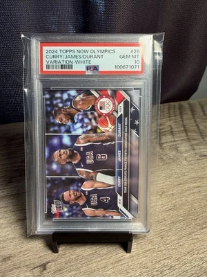 2024 Topps Now Olympics White Stephen Curry LeBron James Kevin Durant #26 PSA 10 - Image 1 of 2