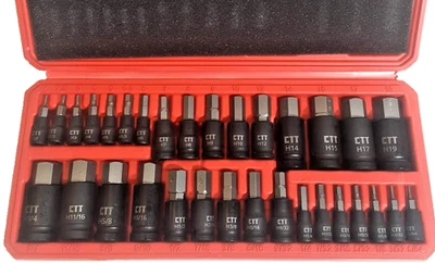32PC Hex Allen Master Socket Impact Bit Set S2 Steel | SAE & Metric S2 Steel - Image 1 of 4