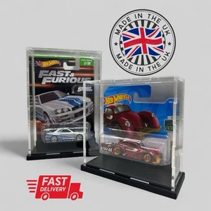1.64 STACKABLE ACRYLIC CARD Display Box Cover Toy Storage Hot Wheels Matchbox - Picture 1 of 17