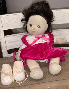 Bambola Mattel My Child vintage 1985 capelli castano scuro, occhi verdi con vestito e scarpe - Foto 1 di 10