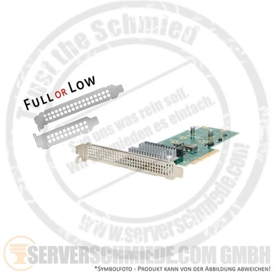 Supermicro NVMe SATA Hybrid 2x M.2 PCIe x8 Raid 0,1 Controller AOC-SLG3-2NM2-O + - Bild 1 von 4