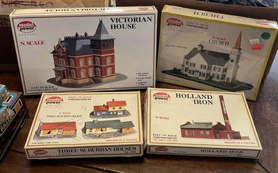 4 Model Power Dioramas #D2 N Scale Housing Church Iron C-7 US Seller - Image 1 of 4