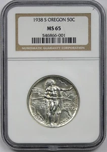 1938-S Oregon Trail 50C NGC MS 65 Early Silver Commemorative Half Dollar - Picture 1 of 4