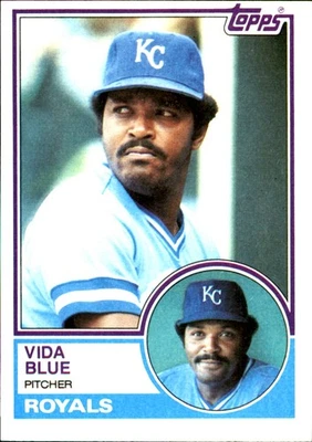 Vida Blue 1983 Topps #570 Kansas City Royals FREE SHIPPING AutographDen - Image 1 of 2