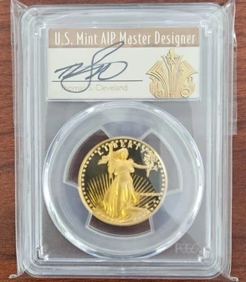 1987-P $25 Gold Eagle Proof PCGS PR70 Cleveland Signed - Beautiful Coin - POP 4 - Image 1 of 4