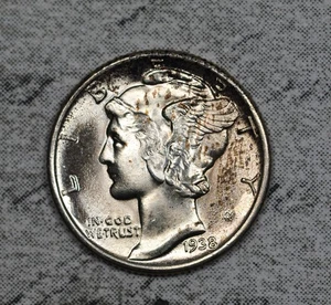 1938-P Mercury Dime MS FB Nice Coin! #9EXJ - Picture 1 of 2