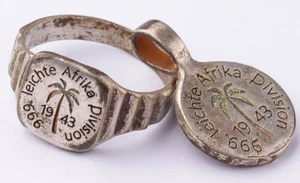 Anillo Cuerpo de África Alemán Segunda Guerra Mundial DAK Afrika Korps Segunda Guerra Mundial Fuerza Expedicionaria 1943 Norte - Imagen 1 de 15