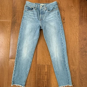 Jeans Levis Premium donna 27 blu denim grande E zeppa dritta vita alta - Foto 1 di 8
