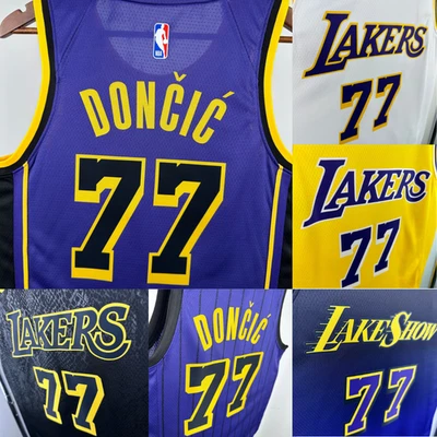 MARKENLOS Lakers 77 Luka Besticktes Trikot In Weiß Schwarz Doncic Sweatshirts Herren S-2XL