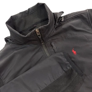 Vintage Polo Ralph Lauren Polartec Fleecejacke Herren schwarz Nylon Pony Logo Gr. L - Bild 1 von 11
