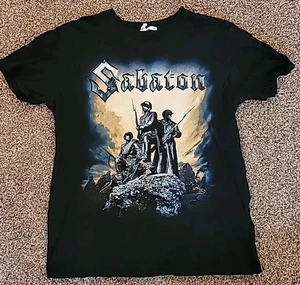 Sabaton Official “ Victory Reclaimed ” Black Mens T Shirt Tour Size L Tee Band - Picture 1 of 5