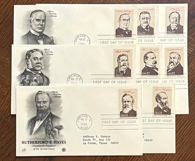 US FDC # 2218a - 2218i Complete Set (9) of Ameripex 1986 Issue of Presidents; - Image 1 of 4