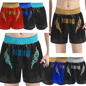 Kids Boys Pants Athletic Briefs Elastic Waistband Shorts Muay Thai Bottoms BJJ - Picture 1 of 51