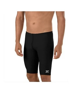 Speedo Mens 38 Endurance Plus Jammer Shorts Solid Black Swimwear Swim 805014 NWT - Picture 1 of 13